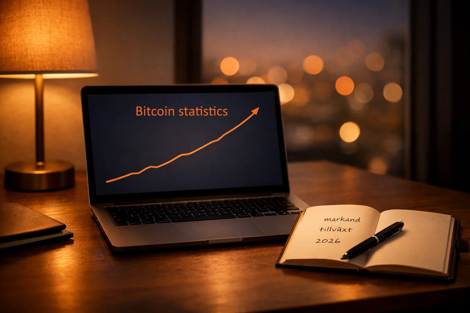 Diagram som visar tillväxten av den globala kryptogamblingmarknaden från 2019 till 2026 mot mörk bakgrund